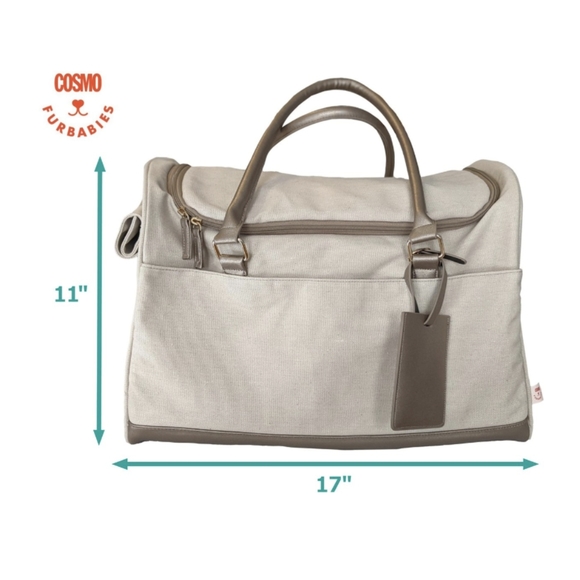 Canvas pet carrier, cream with gold handles, NWT - Picture 4 of 6